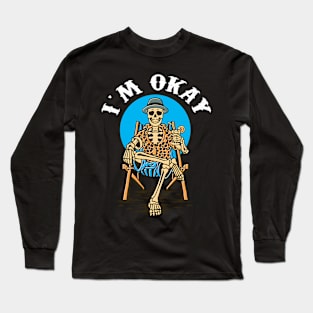 Broken Skeleton I'M Okay Halloween Horror Long Sleeve T-Shirt